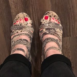 Michael Kors Strappy Snakeskin Heels